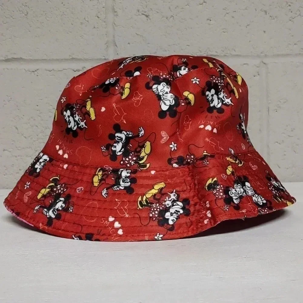 Disney Mickey and Minnie Reversible Adult Bucket Hat NWOT
